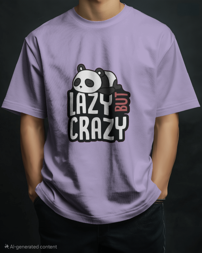 Lazy But Crazy Panda Oversize T-Shirt