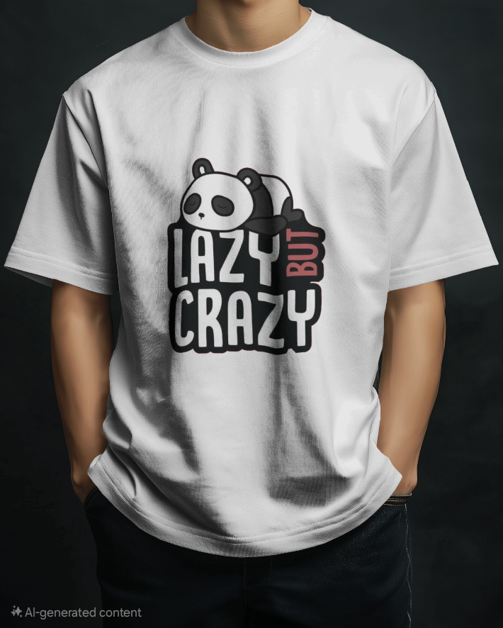 Lazy But Crazy Panda Oversize T-Shirt