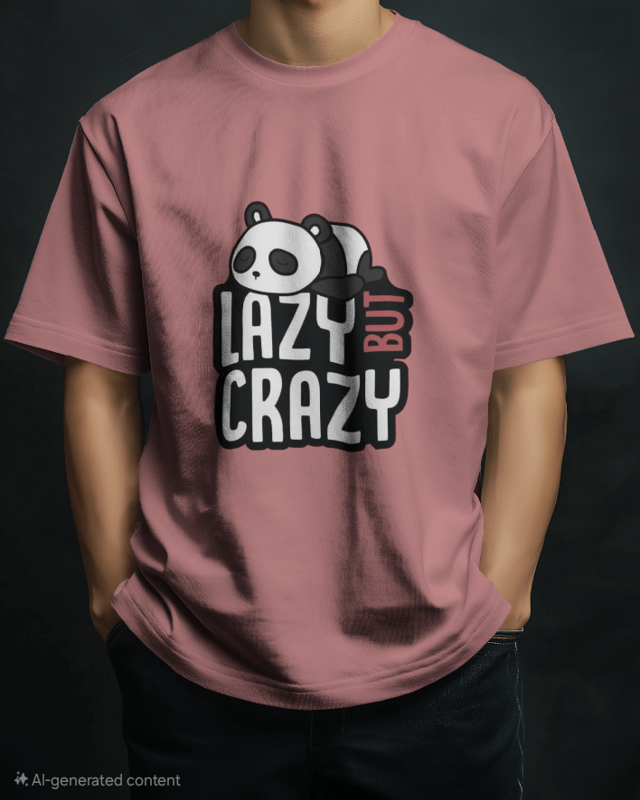 Lazy But Crazy Panda Oversize T-Shirt