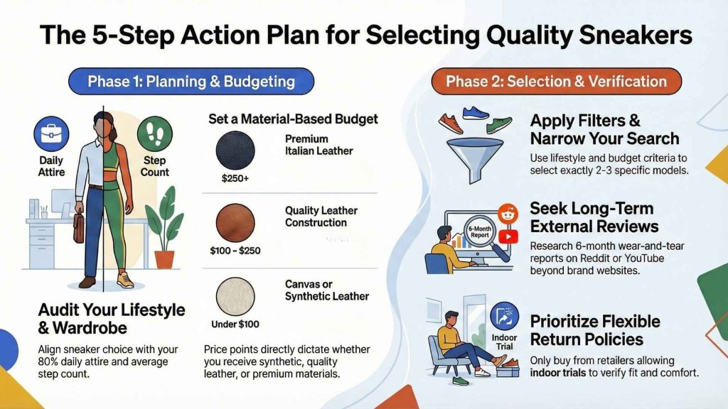 5-Step Action Plan for Choosing the Best White Sneakers for Men