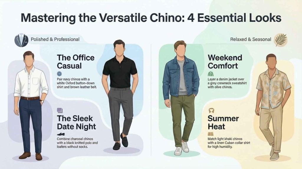 How to Wear Chinos with Different Tops